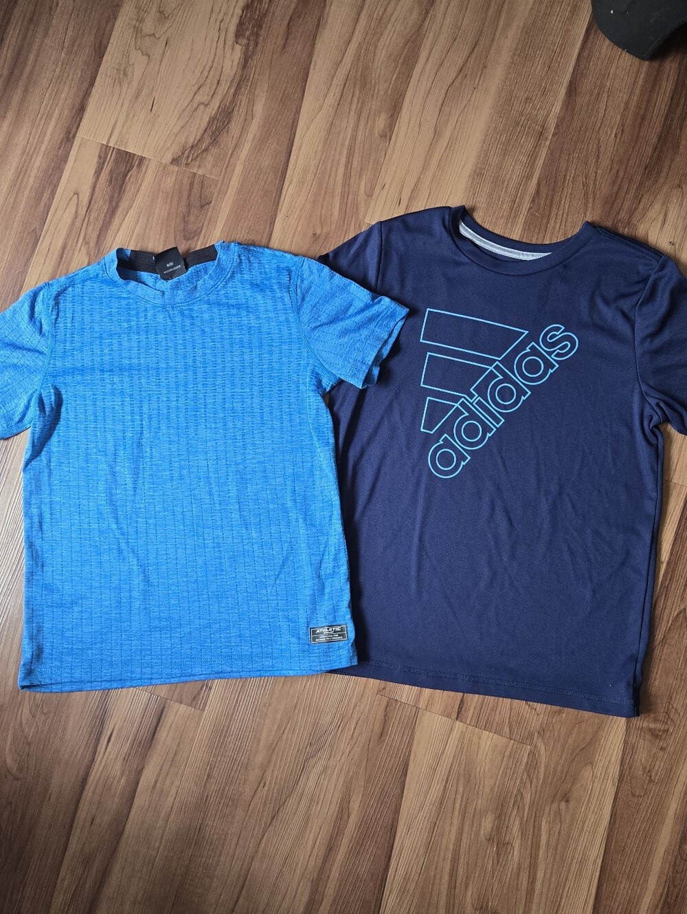 Boys 8 Set of 2 Blue Athletic Short Sleeve Crew Neck T-shirts EUC adidas